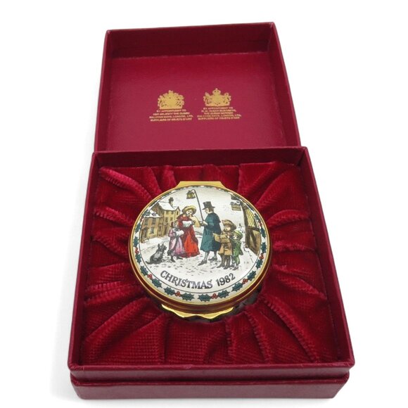 HALCYON DAYS Enamels Christmas 80s Trinket With Original Case - Picture 10 of 10